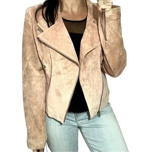 Brandon Thomas vintage Dusty‎ Rose Moto style suede jacket Small
